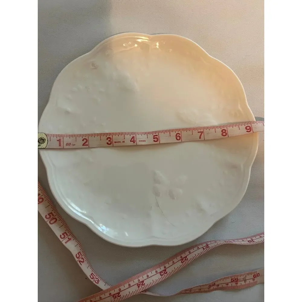 Lenox Butterfly Meadow Cloud 9” Accent Plate White Embossed Butterfly